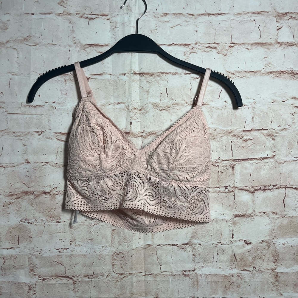 Auden light pink lace adjustable bralette size small
